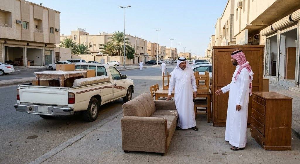 مجموعة من قطع الأثاث المستعمل بحالة جيدة ومجهزة للتقييم والبيع ضمن خدمات شراء الأثاث المستعمل في منطقة القبلة بالكويت لتوفير تجربة مريحة ومجزية.
